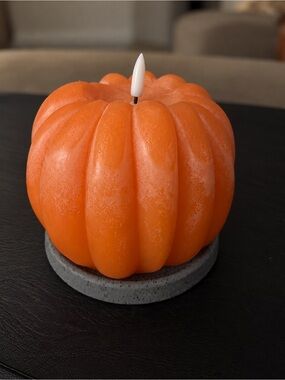 Flame less Orange Pumpkin Decorative Candle